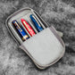 Galen Leather 3 Slot Zippered Magnum Opus Pen Case - Crazy Horse Smoky (with Removable Pen Tray)