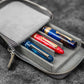 Galen Leather 3 Slot Zippered Magnum Opus Pen Case - Crazy Horse Smoky (with Removable Pen Tray)