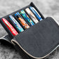 Galen Leather 6 Slot Zippered Magnum Opus Pen Case - Black