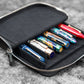 Galen Leather 6 Slot Zippered Magnum Opus Pen Case - Black