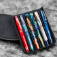 Galen Leather 6 Slot Zippered Magnum Opus Pen Case - Black