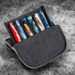 Galen Leather 6 Slot Zippered Magnum Opus Pen Case - Black