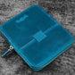 Galen Leather 6 Slot Zippered Magnum Opus Pen Case - Crazy Horse Ocean Blue