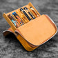 Galen Leather 6 Slot Zippered Magnum Opus Pen Case - Crazy Horse Brown