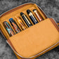 Galen Leather 6 Slot Zippered Magnum Opus Pen Case - Crazy Horse Brown