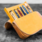 Galen Leather 6 Slot Zippered Magnum Opus Pen Case - Crazy Horse Honey Ochre