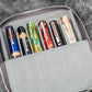 Galen Leather 6 Slot Zippered Magnum Opus Pen Case - Crazy Horse Smoky