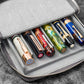 Galen Leather 6 Slot Zippered Magnum Opus Pen Case - Crazy Horse Smoky