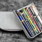 Galen Leather 6 Slot Zippered Magnum Opus Pen Case - Crazy Horse Smoky