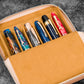 Galen Leather 6 Slot Zippered Magnum Opus Pen Case - Undyed