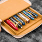 Galen Leather 6 Slot Zippered Magnum Opus Pen Case - Undyed