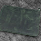 Galen Leather Writer's Bank Bag/Pen Pouch - Crazy Horse Forest Green (Zippered)