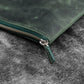Galen Leather Writer's Bank Bag/Pen Pouch - Crazy Horse Forest Green (Zippered)