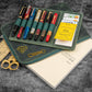 Galen Leather Writer's Bank Bag/Pen Pouch - Crazy Horse Forest Green (Zippered)