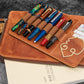 Galen Leather Writer's Bank Bag/Pen Pouch - Crazy Horse Tan (Zippered)