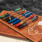 Galen Leather Writer's Bank Bag/Pen Pouch - Crazy Horse Tan (Zippered)