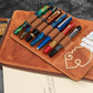 Galen Leather Writer's Bank Bag/Pen Pouch - Crazy Horse Tan (Zippered)