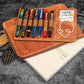 Galen Leather Writer's Bank Bag/Pen Pouch - Crazy Horse Tan (Zippered)