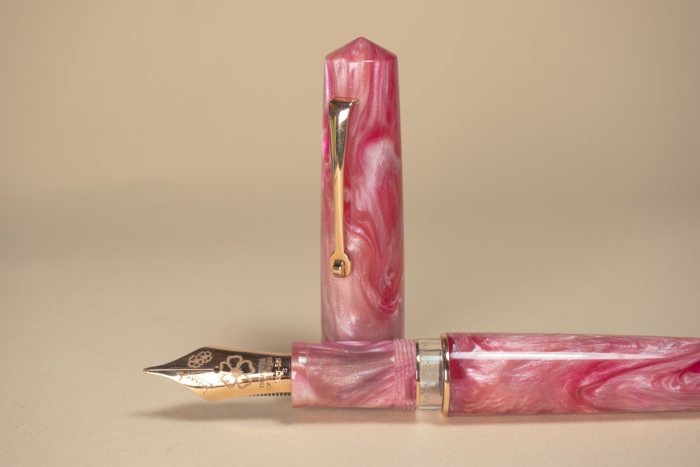 Pre-Owned Leonardo Momento Zero Grande 2.0 - The Power of Flowers - Sakura Fountain Pen - 14k Broad