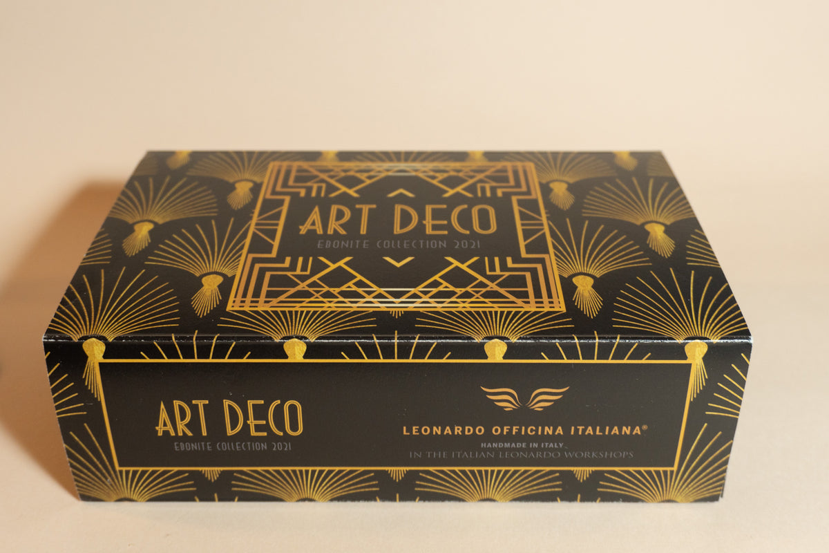 Pre-Owned Leonardo Momento Zero Grande 2021 Art Deco Ebonite Fountain Pen  - Medium