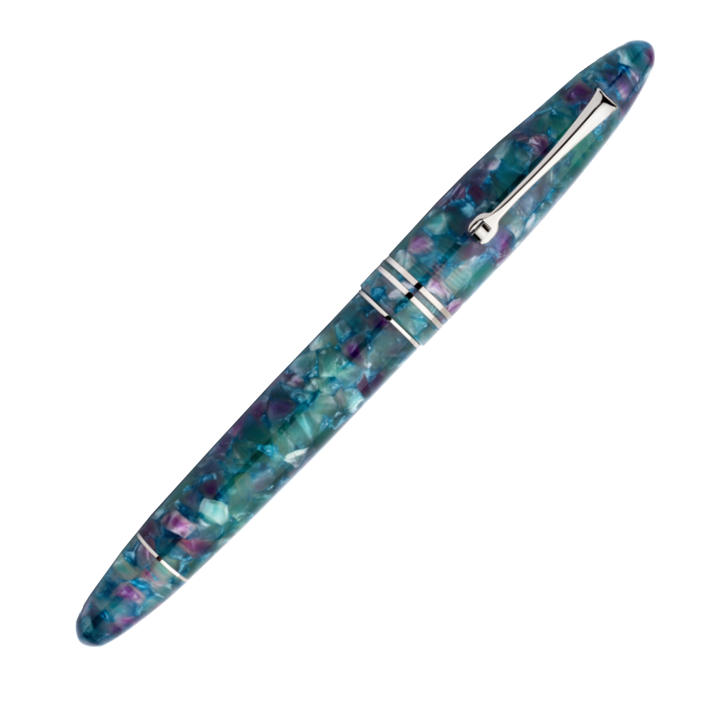 Leonardo Furore Fountain Pen - Aquapetra with Silver Trim