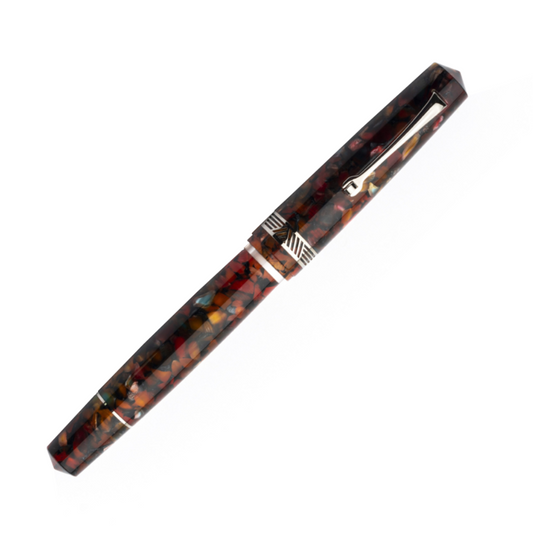 Leonardo Momento Magico Fountain Pen - Millefiori with Silver Trim