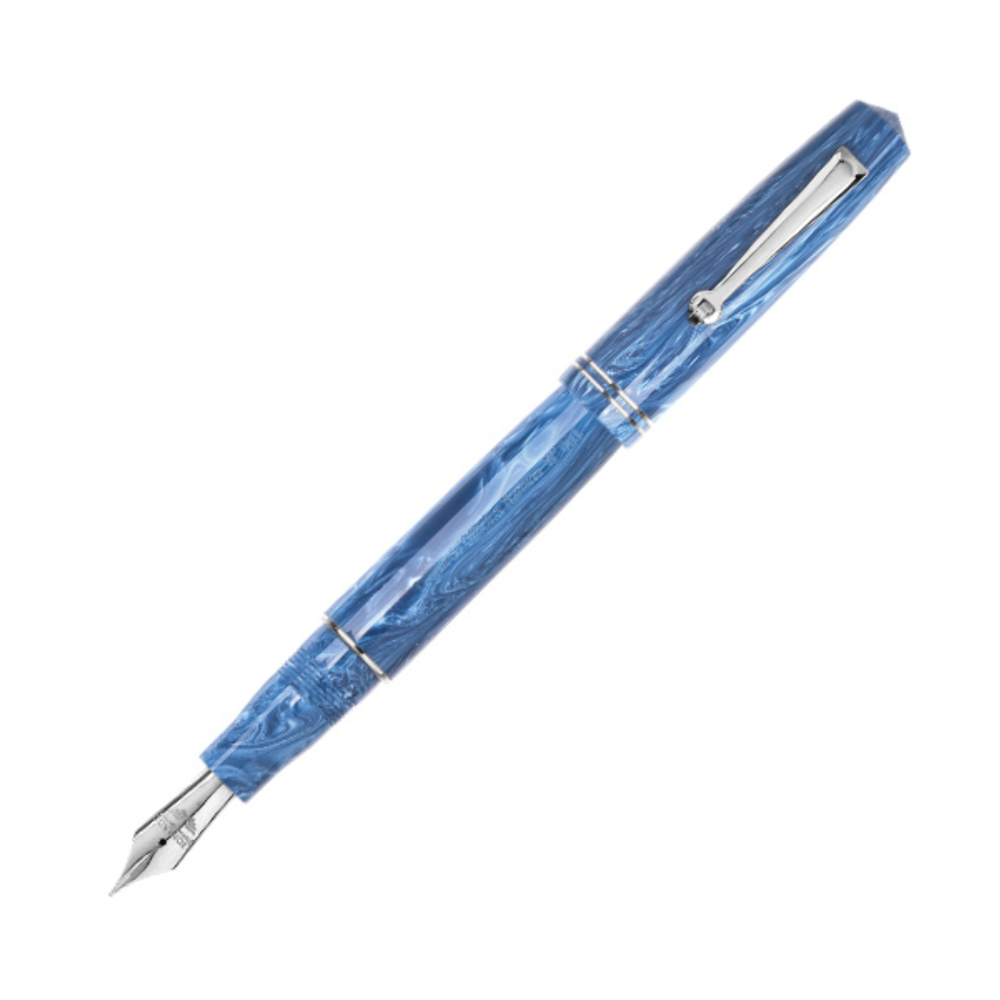 Leonardo Momento Zero Fountain Pen - Positano Blue Silver Trim