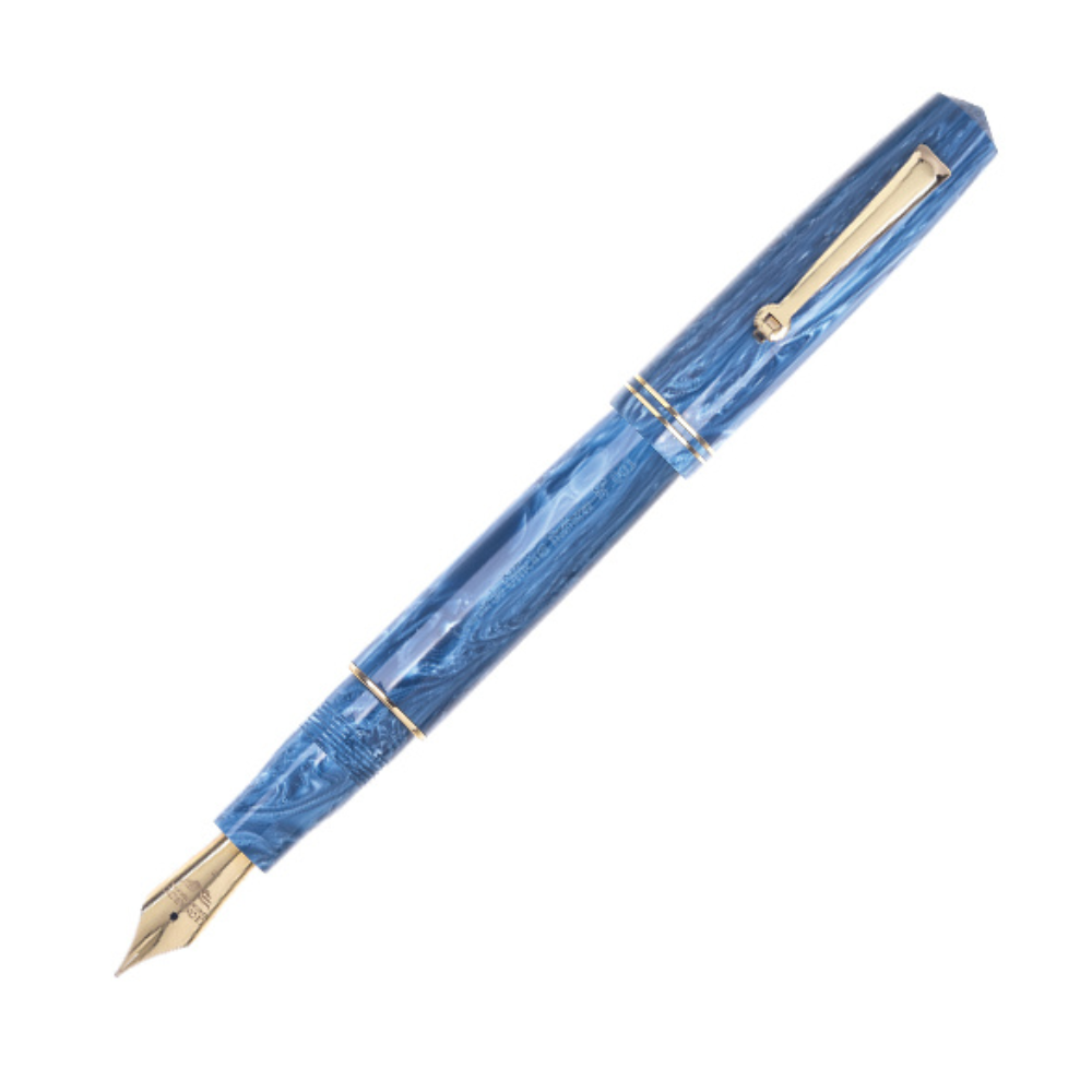 Leonardo Momento Zero Fountain Pen - Positano Blue with Gold Trim