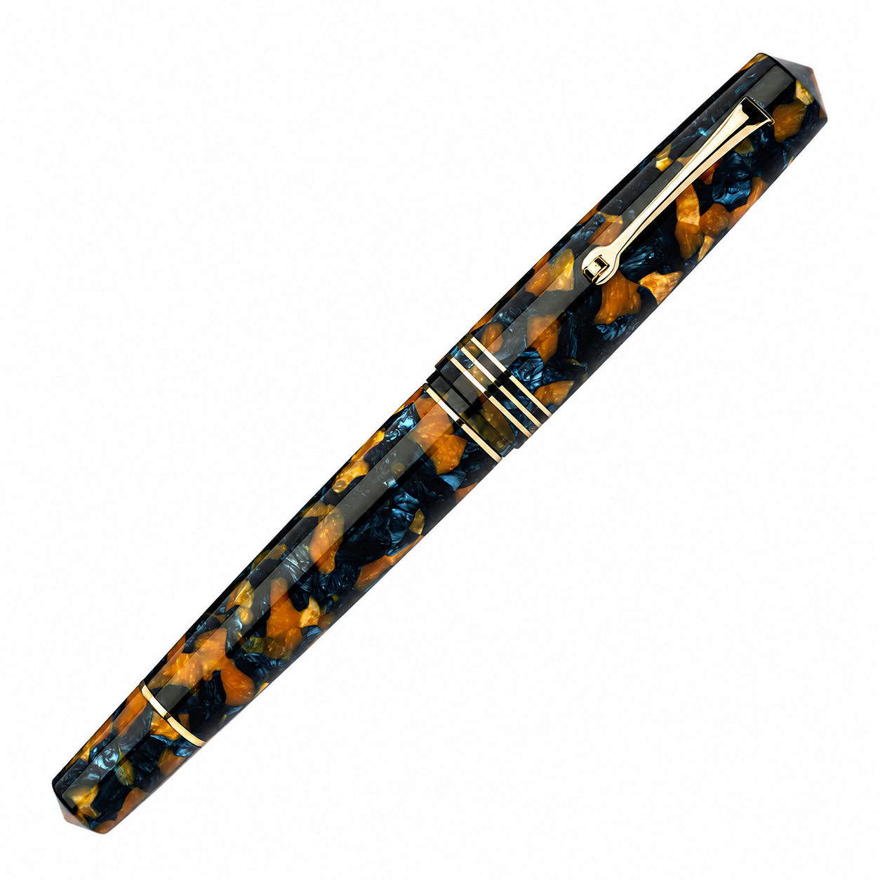 Leonardo Momento Zero Grande 2.0 Piston Fountain Pen - Crepuscolo with Gold Trim