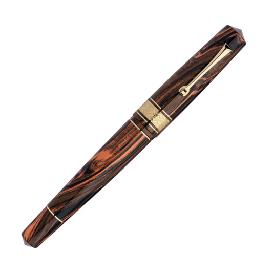 Leonardo Momento Zero Grande Masterpiece Ebonite Fountain Pen - Flame (14K Nib)