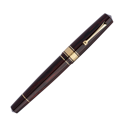 Leonardo Momento Zero Grande Masterpiece Ebonite Fountain Pen - Rosewood (14K Nib)
