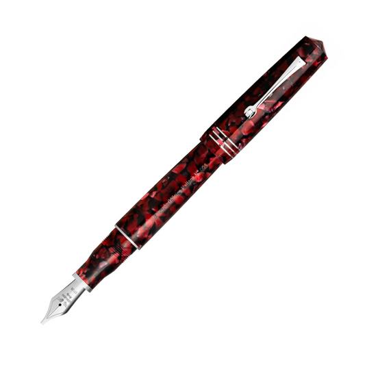 Leonardo Momento Zero Grande Piston Fountain Pen - Luna Rosa with Silver Trim