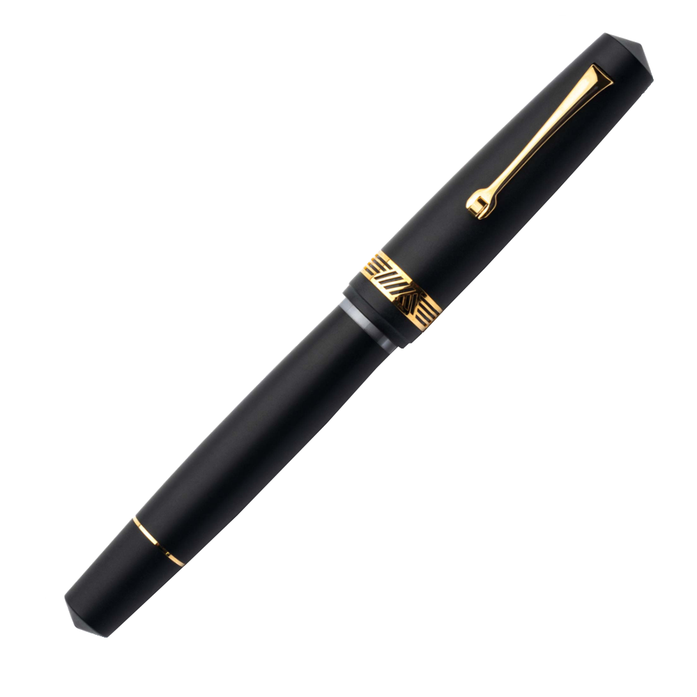 Leonardo Momento Zero Magico Fountain Pen - Black Matte with Gold Trim