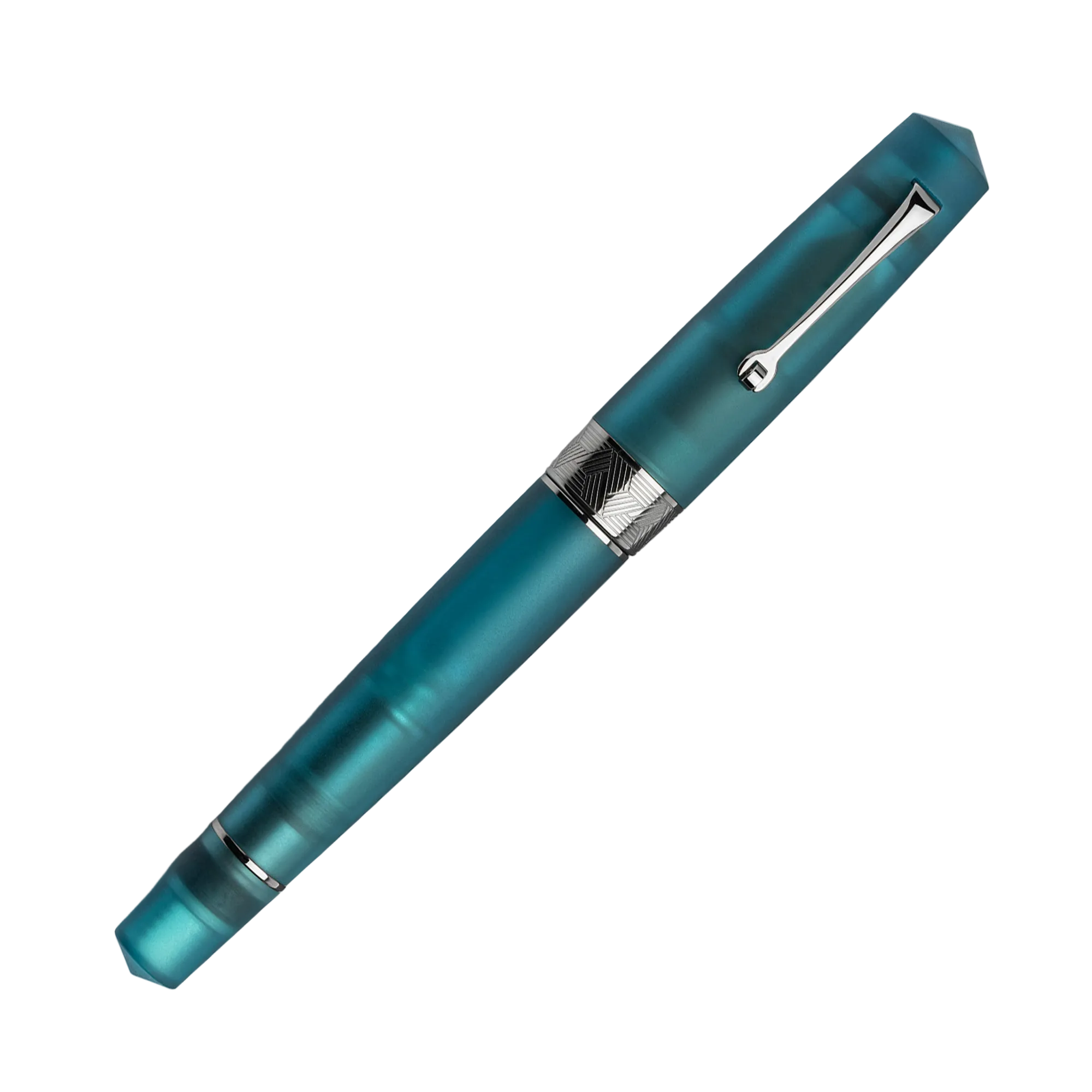 Leonardo Momento Zero Grande Frosted Pura Fountain Pen - Petrol Blue w ...