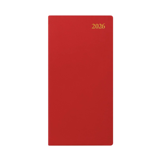 Letts of London 2026 Signature Bonded Slim Planner - Red