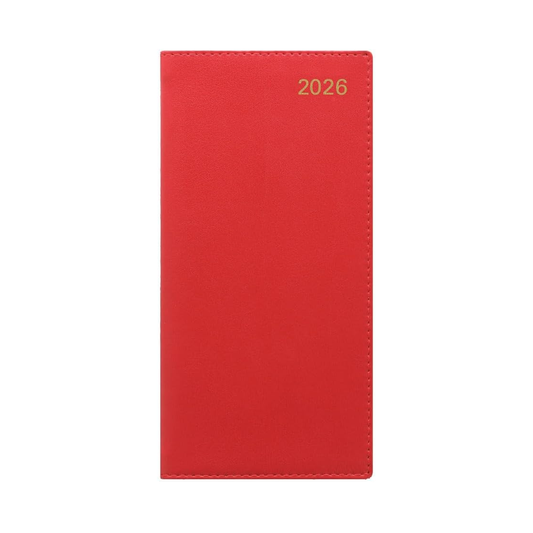 Letts of London 2026 Belgravia Slim Week to View Planner - Red (Upright)
