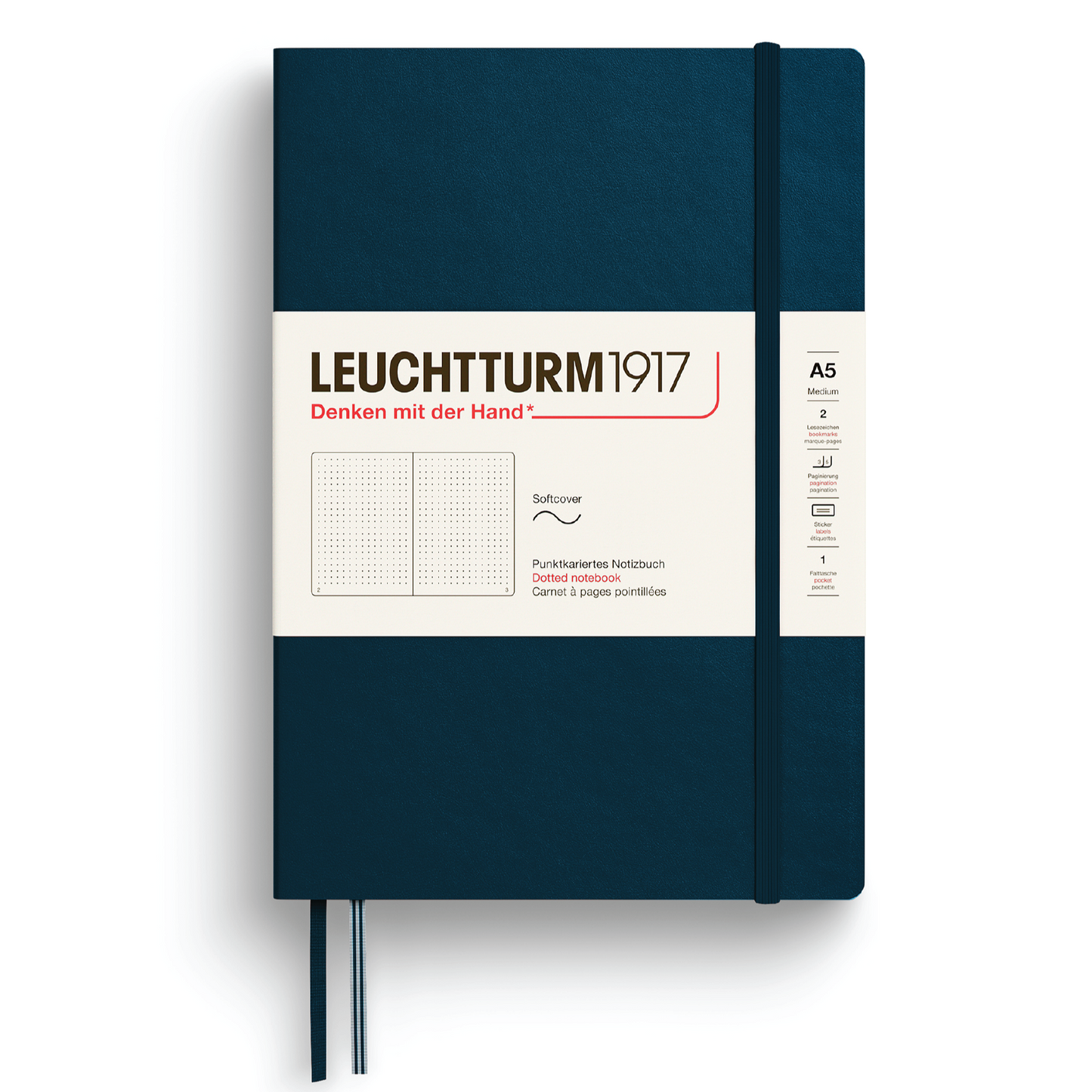 Leuchtturm1917 A5 Medium Softcover Dotted Notebook - Deep Sea