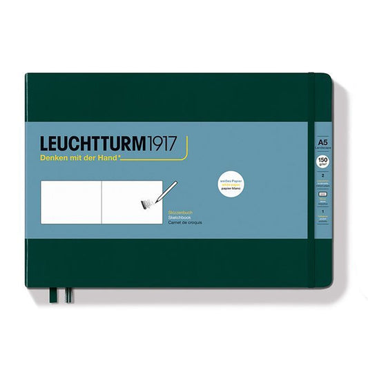 Leuchtturm1917 Sketchbook A5 Medium Landscape Hardcover - Forest Green