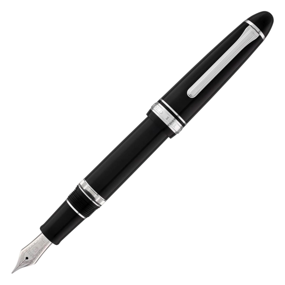 Sailor 1911L Realo Fountain Pen - Black with Silver Trim