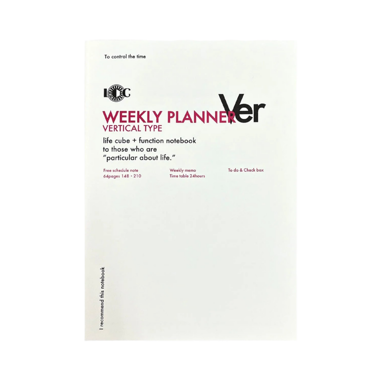 Luddite Function Notebook - Undated Vertical Weekly Planner (White)