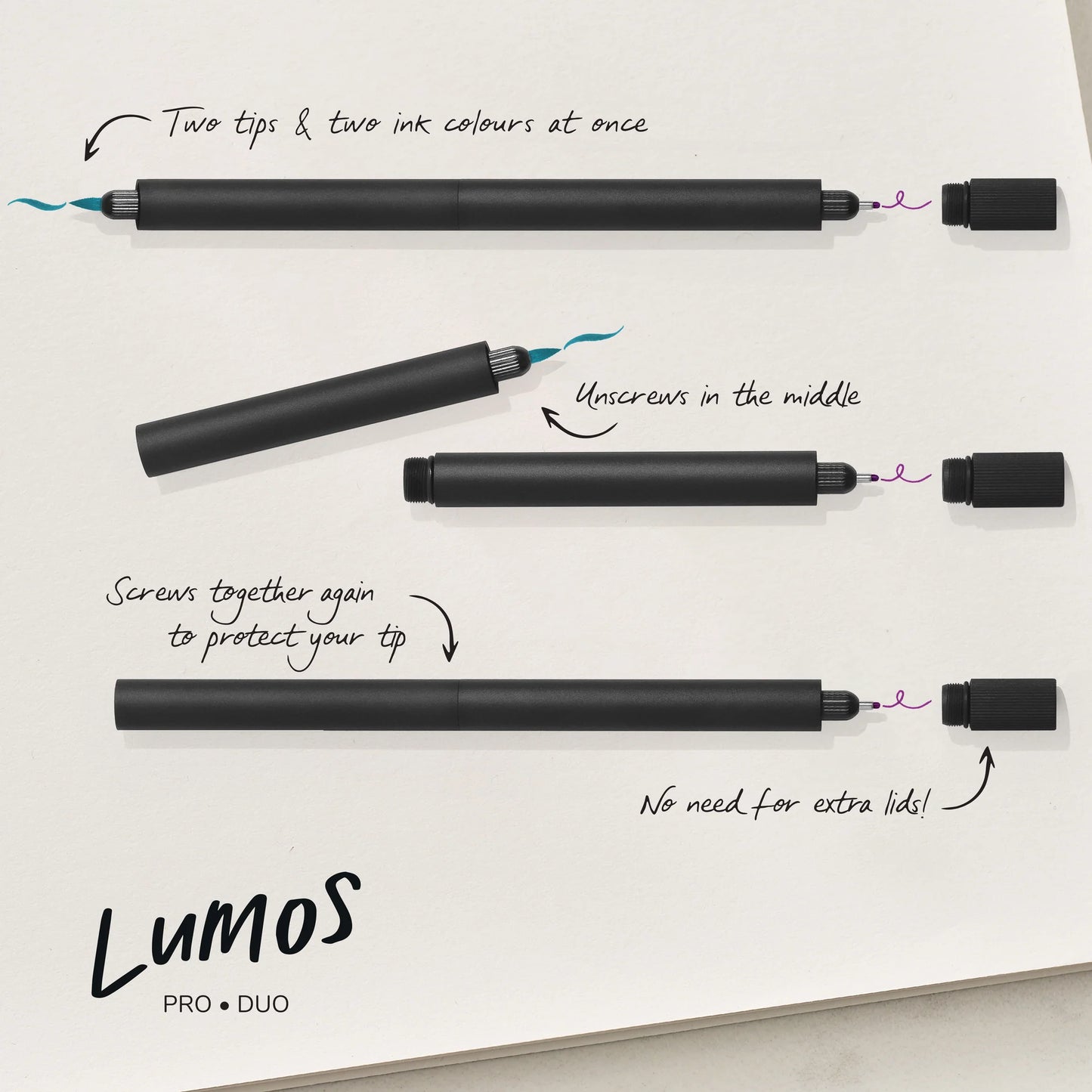 Tom's Studio Splash Lumos Mini Refillable Pen - Blue Raspberry