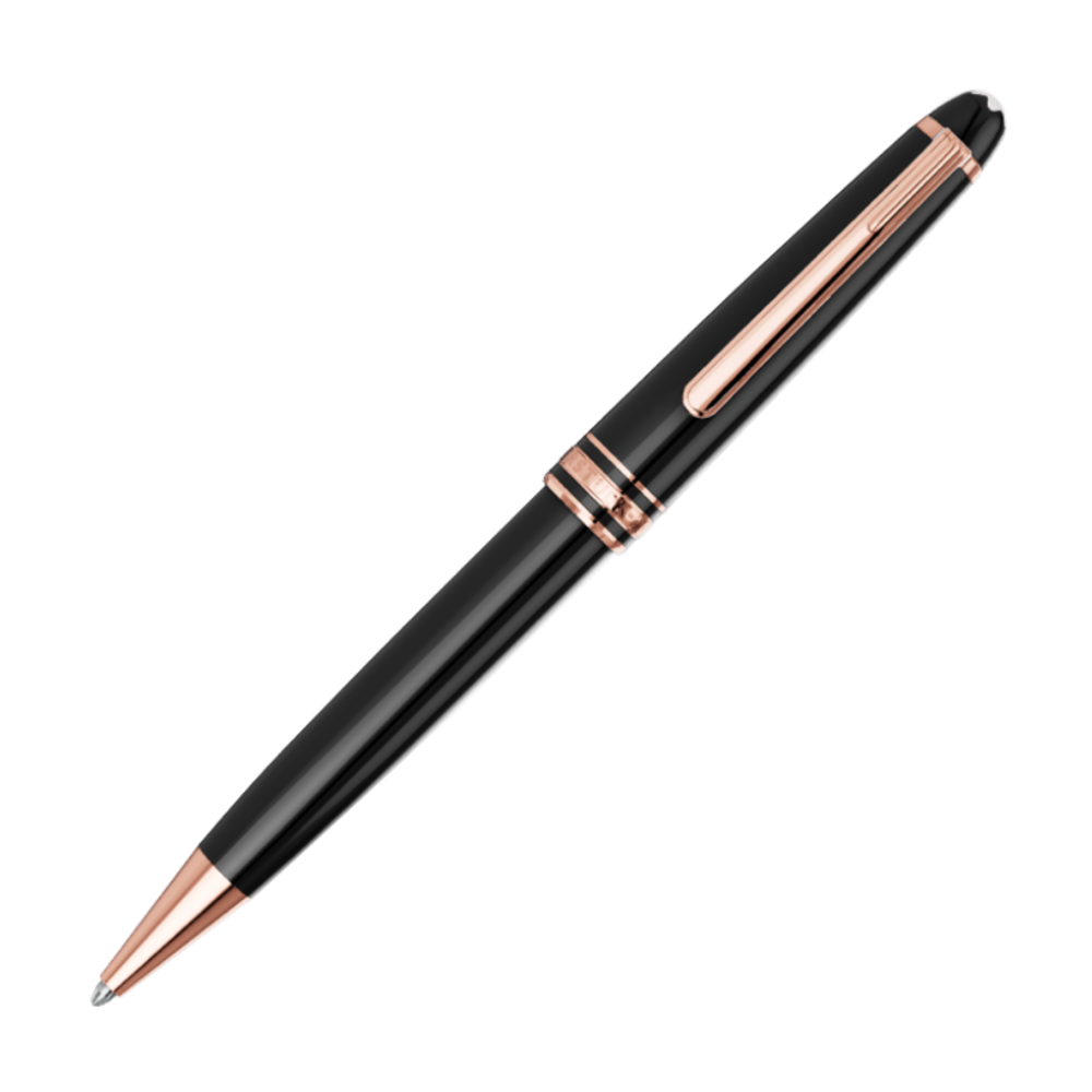 Montblanc Ballpoint - Black with Rose Gold Trim (Meisterstück Classique)
