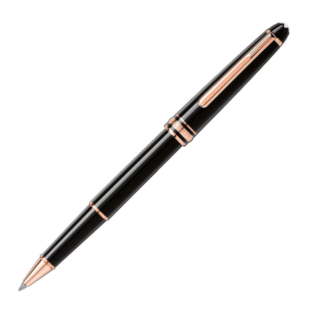Montblanc Rollerball - Black with Rose Gold Trim (Meisterstück Classique)