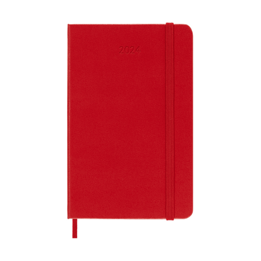 Moleskine 2024 Large Hardcover Classic Weekly Planner - Scarlet Red