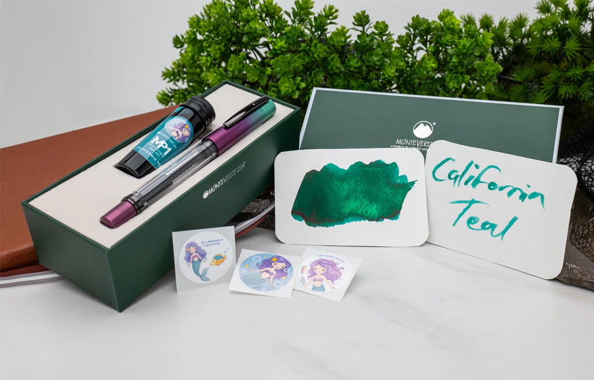 Monteverde MP1 Duo-Toned Fountain Pen and Bottled Ink Set - Mermaid Tales (Limited Edition)