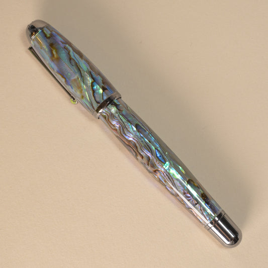 Pre-Owned Monteverde Super Mega Abalone with Gunmetal Trim Fountain Pen - Medium