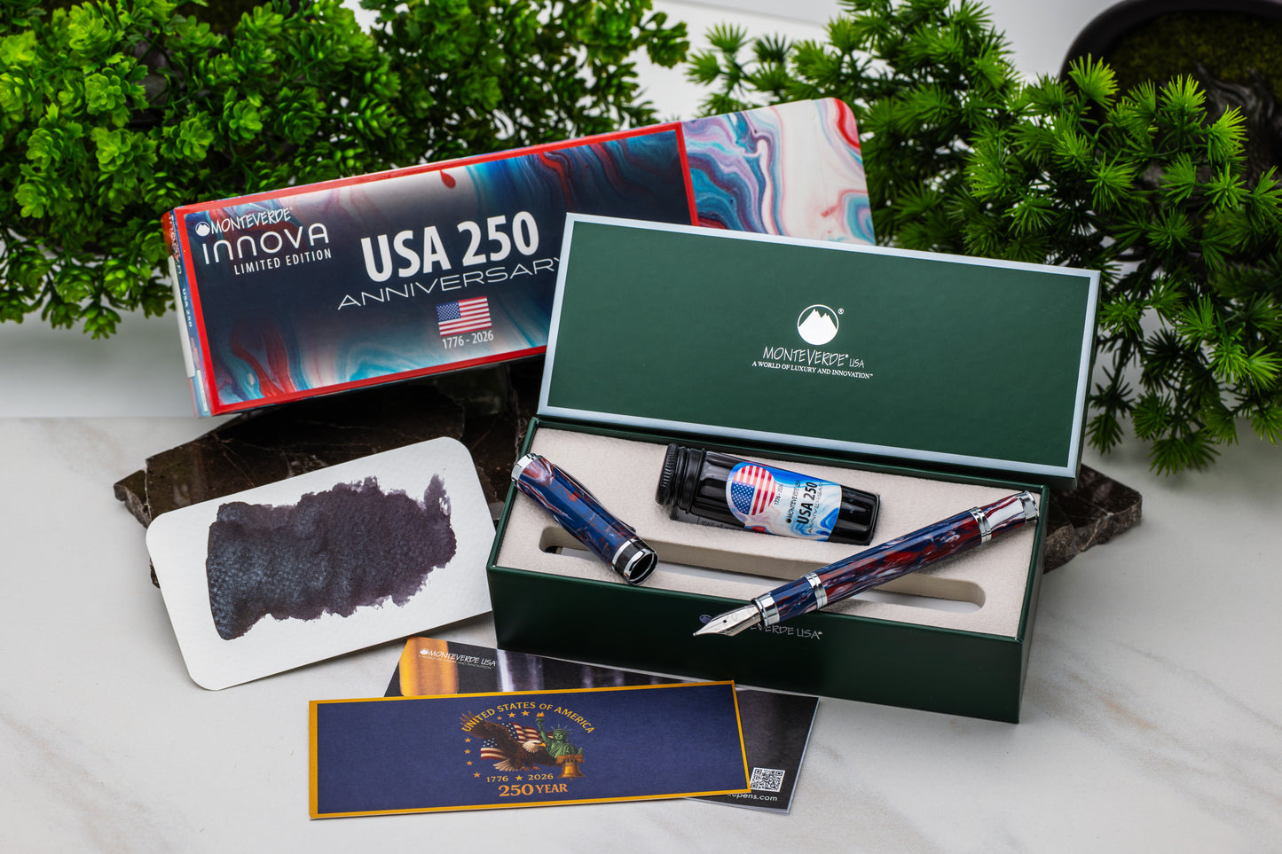 Monteverde Innova USA Fountain Pen & 15ml Ink Set - 250th Anniversary Edition (Limited Edition - Jonathan Brooks Exclusive Collaboration)