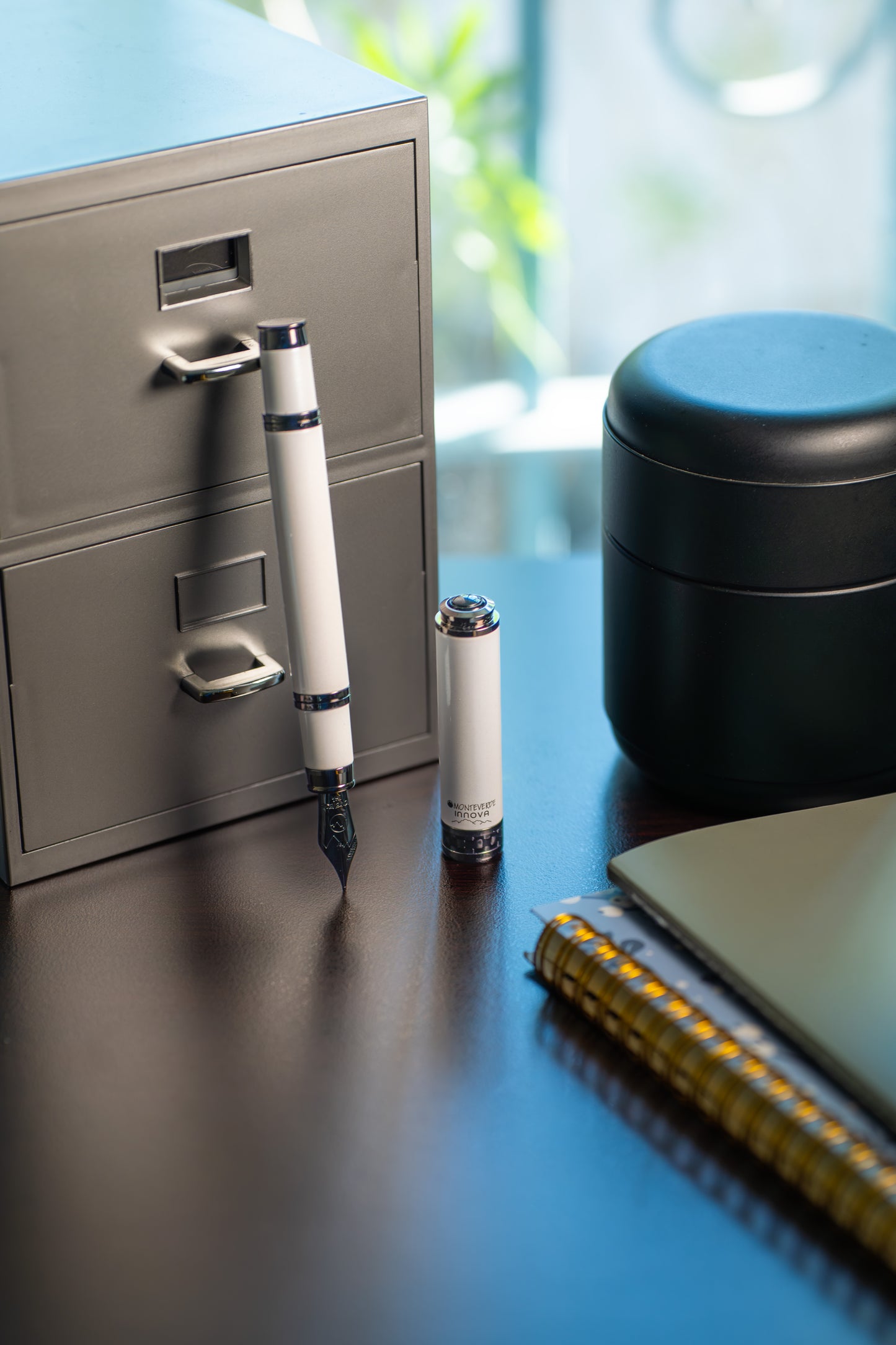 Monteverde Innova 2026 Color of the Year Fountain Pen & 15ml Ink Set - Cloud Dancer with Gunmetal Trim (Limited Edition)