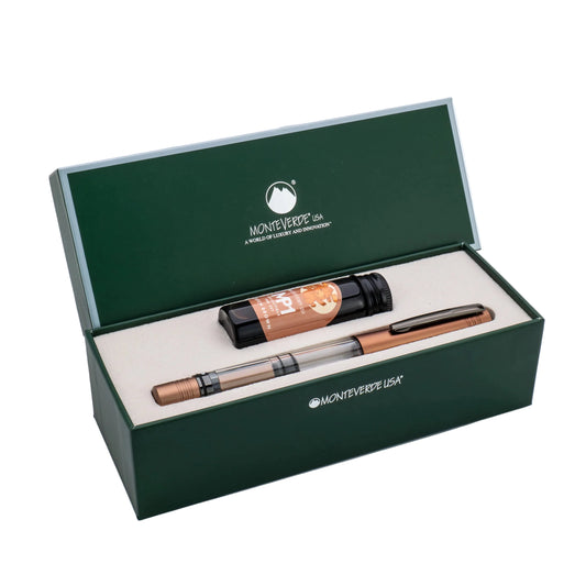 Monteverde MP1 Fountain Pen and Bottled Ink Set - Mocha Mousse (Limited Edition)