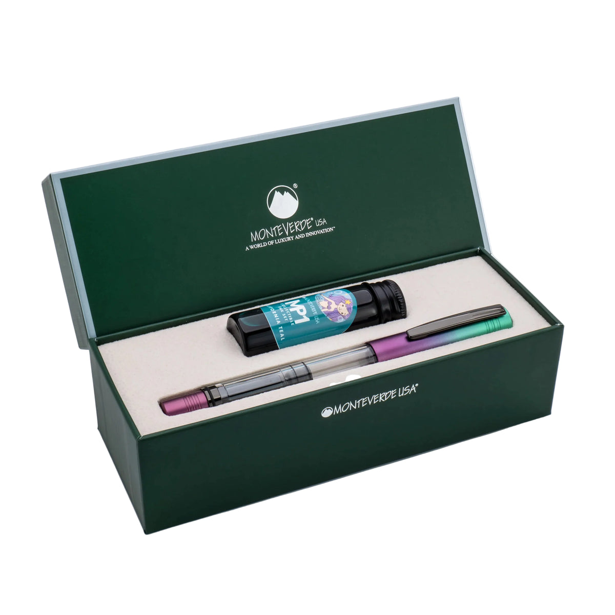 Monteverde MP1 Duo-Toned Fountain Pen and Bottled Ink Set - Mermaid Tales (Limited Edition)